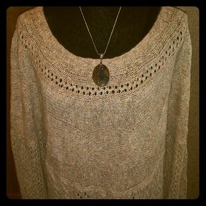 Maurices Oatmeal Open Weave Sweater 2X